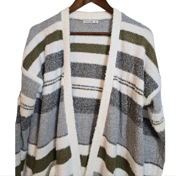 Pink Clover Womens Millicent Long Sleeve Cardigan Multicolor Stripped Medium New - Picture 2 of 11